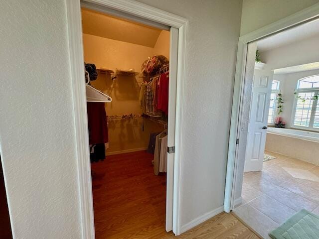 interior space with hardwood / wood-style flooring