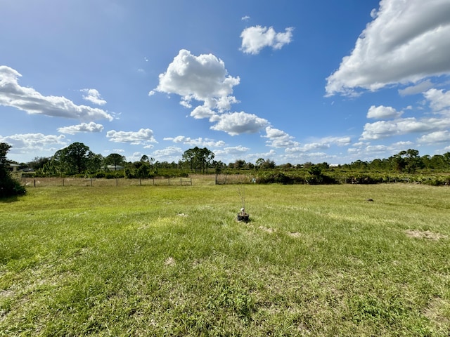 view of yard featuring a rural view