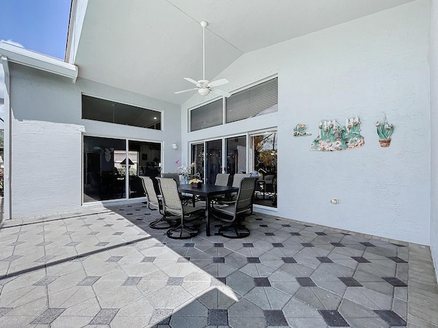 view of patio / terrace with ceiling fan