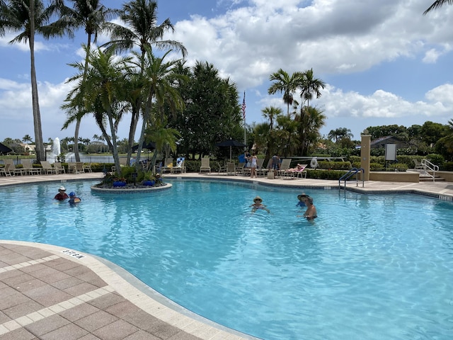 view of pool featuring a patio area