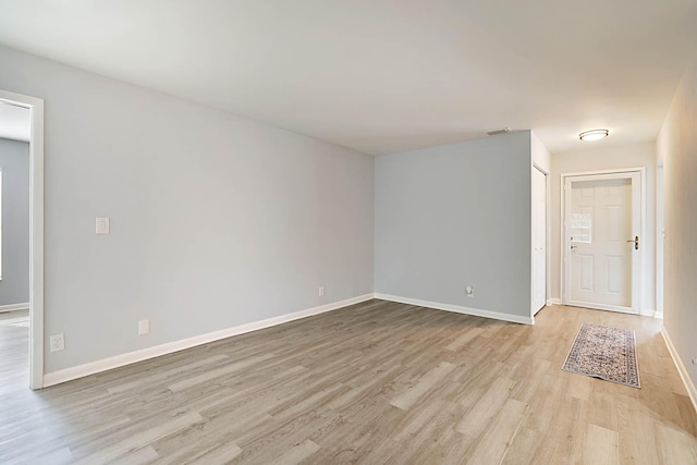 empty room featuring light wood-type flooring