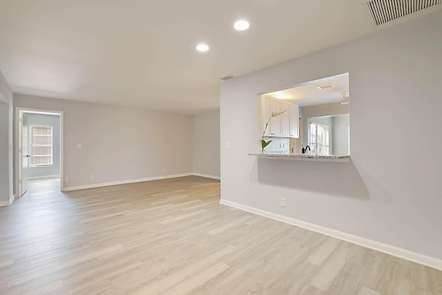 interior space featuring light wood-type flooring