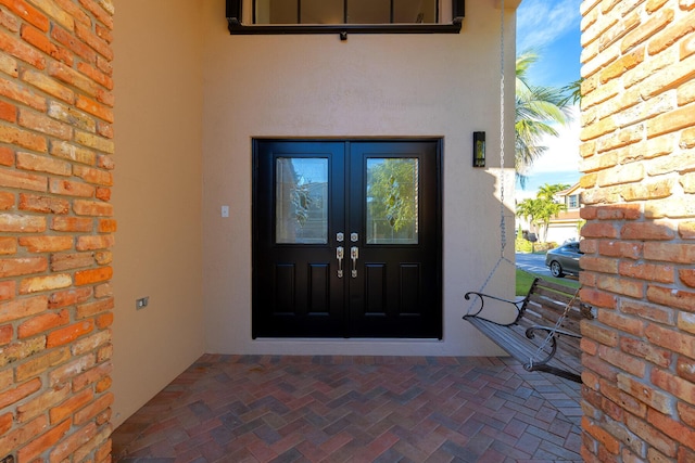 entrance to property with french doors