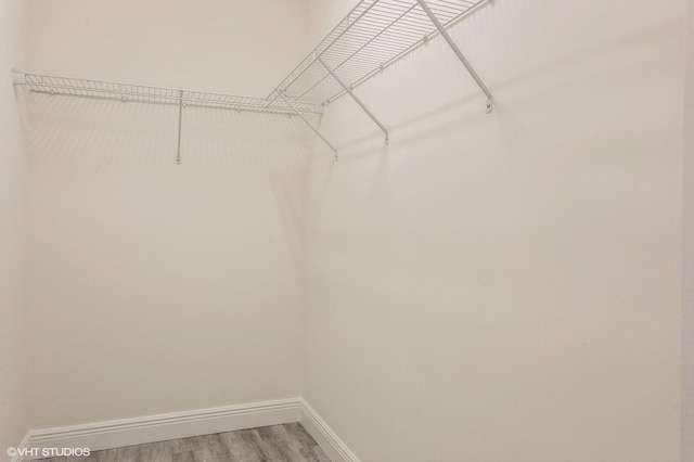 spacious closet with light wood-style floors