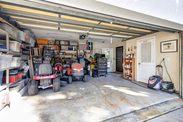 garage featuring a garage door opener