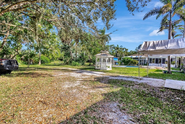 view of yard featuring a gazebo