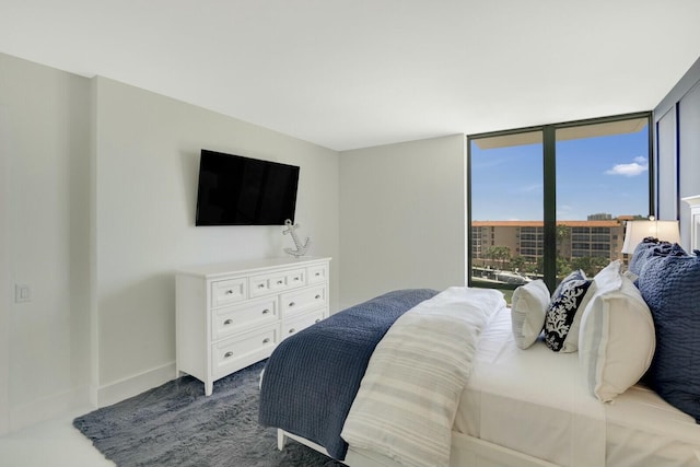 bedroom featuring floor to ceiling windows