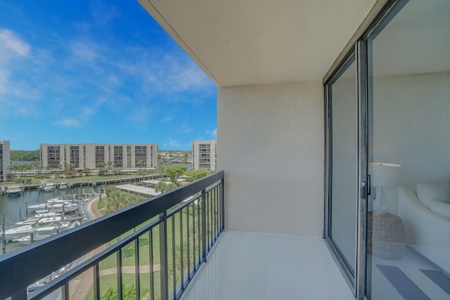 balcony with a water view