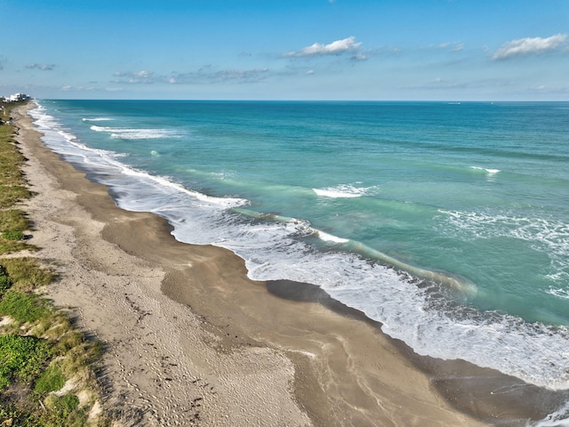 property view of water with a beach view