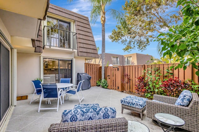 view of patio / terrace featuring a grill