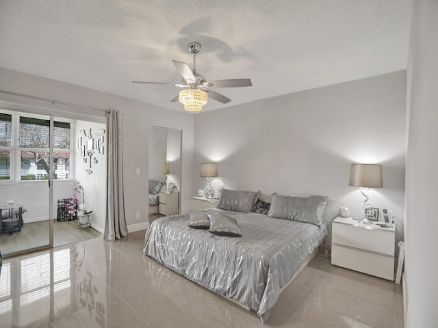 bedroom with a closet and ceiling fan