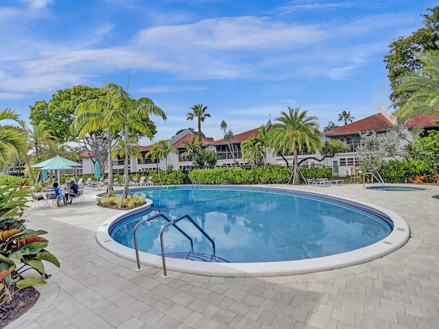 view of pool featuring a patio area