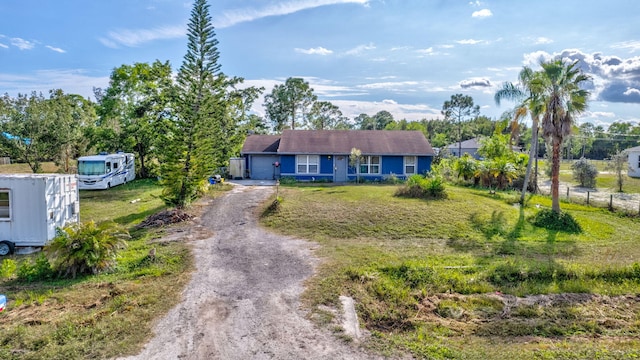 view of single story home