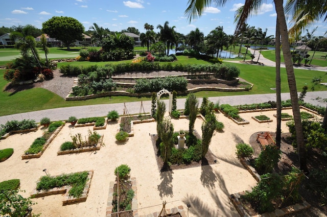 view of home's community with a water view