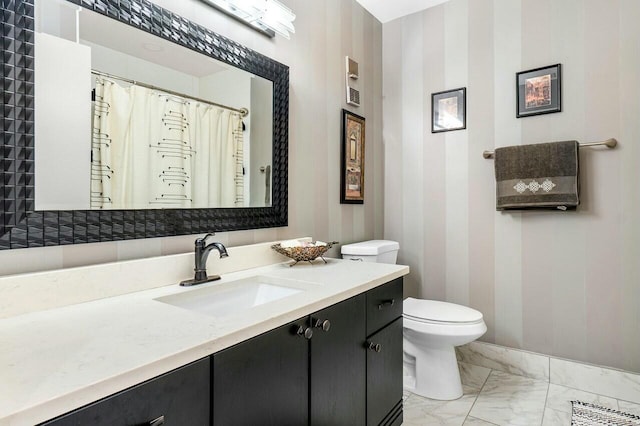 9904 Summerbrook Ter Unit C, Boynton Beach, FL 33437 - full bathroom with marble finish flooring, toilet, and vanity
