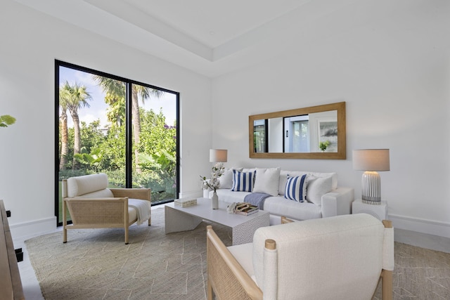 living room with plenty of natural light