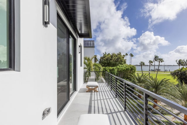 balcony with a water view