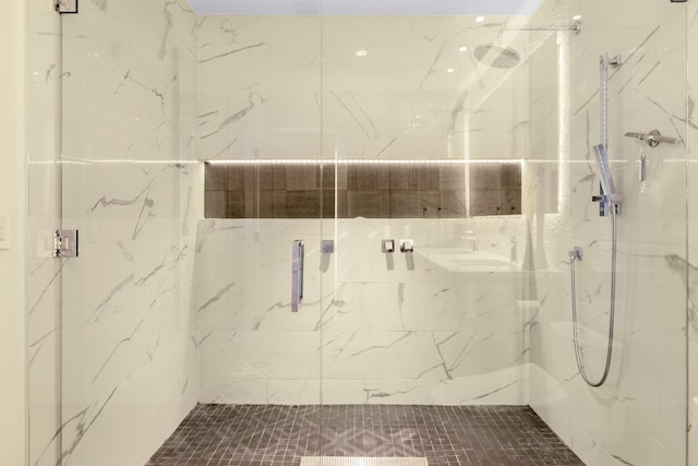 bathroom featuring walk in shower