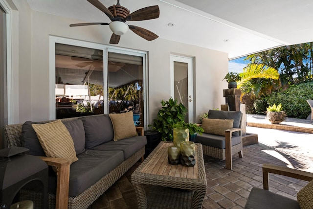 view of patio featuring an outdoor hangout area