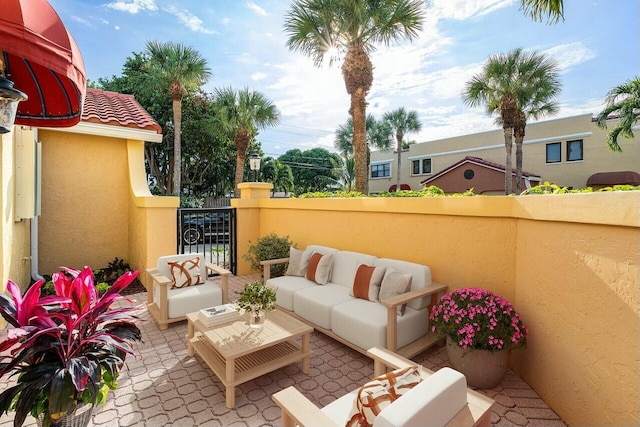 view of patio / terrace featuring an outdoor living space