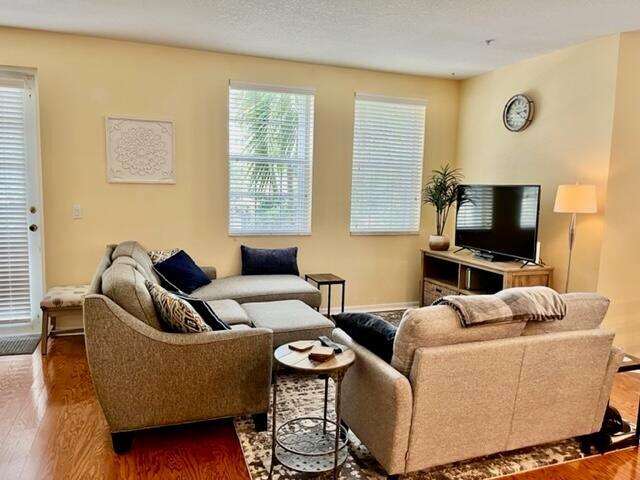 living room featuring hardwood / wood-style flooring