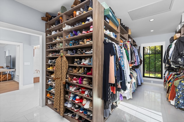 view of walk in closet