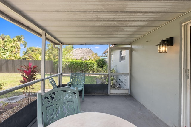 view of unfurnished sunroom