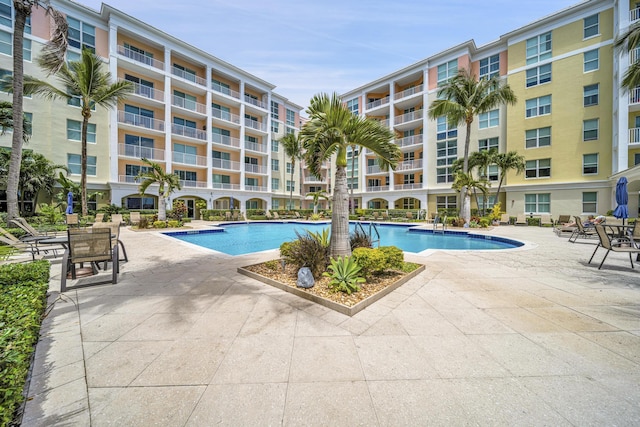 view of pool with a patio