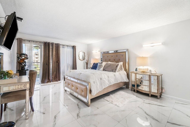 bedroom with a textured ceiling