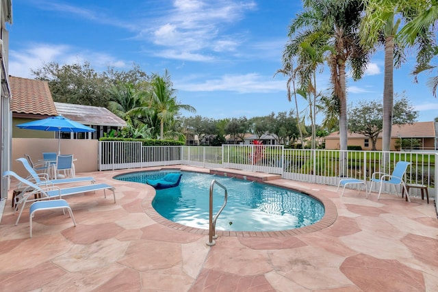 view of pool with a patio area