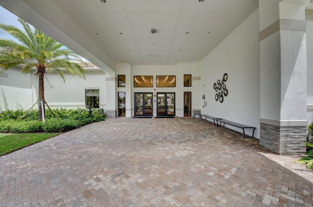 view of exterior entry with french doors