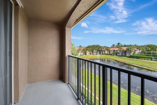 balcony with a water view