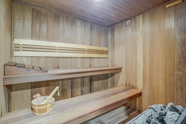 view of sauna