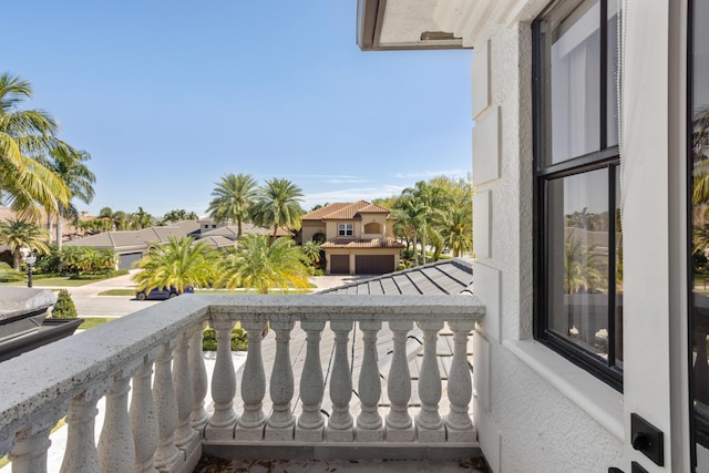 balcony featuring a residential view