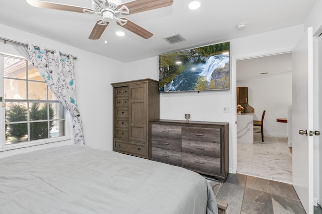 bedroom with ceiling fan