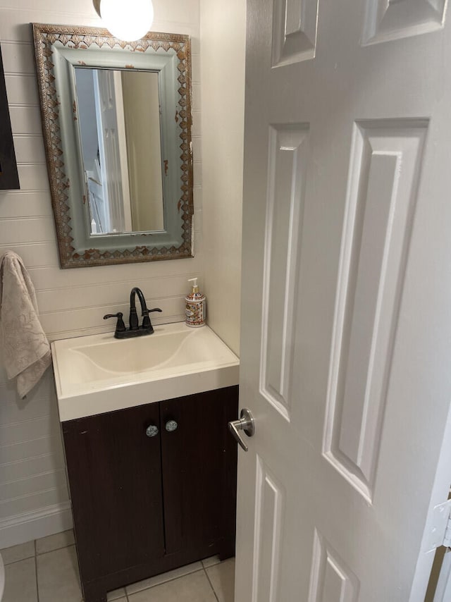 bathroom featuring vanity and tile patterned floors