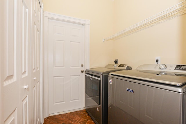 washroom featuring washer and dryer