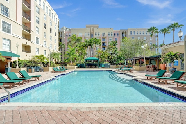 view of pool with a patio