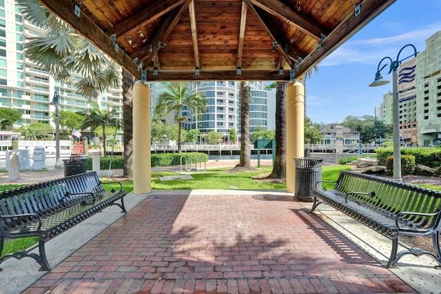 view of patio with a gazebo