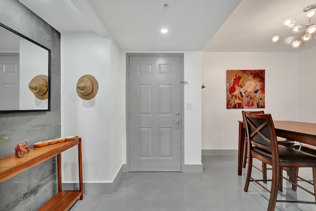 entrance foyer with concrete floors