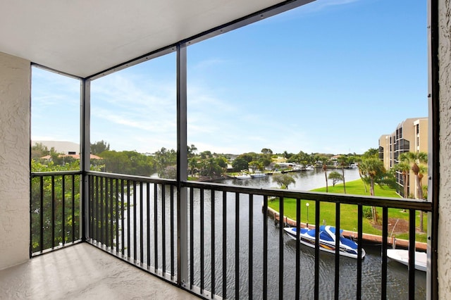 balcony with a water view