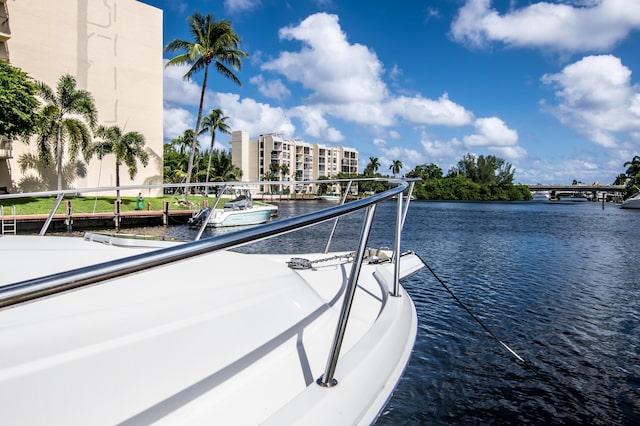 exterior space featuring a dock