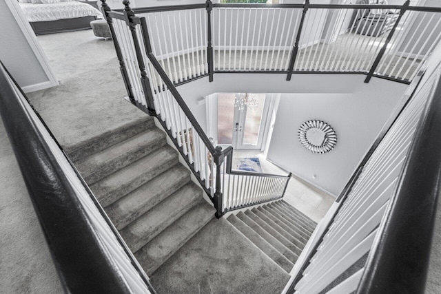 11158 Mainsail Ct, Wellington, FL 33449 - stairway featuring baseboards and carpet