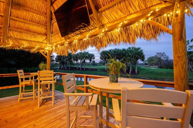 view of patio featuring a gazebo and a deck