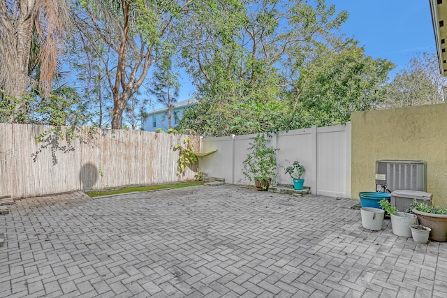 view of patio featuring central AC unit