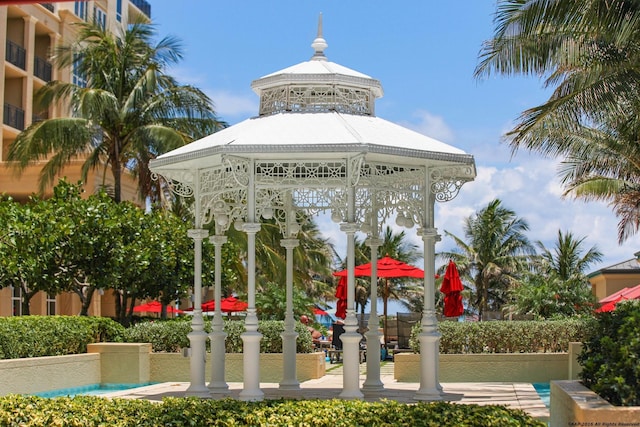 view of community with a gazebo