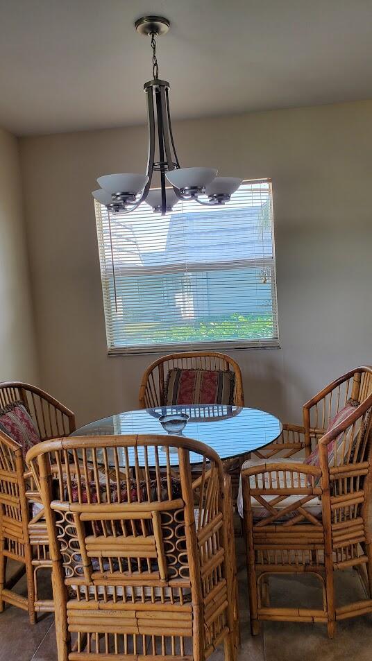 view of tiled dining area