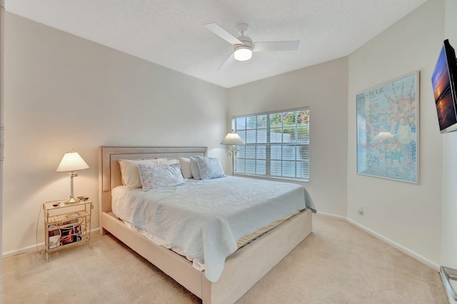 bedroom featuring carpet flooring and ceiling fan