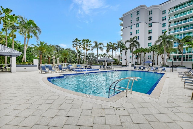 view of pool with a patio