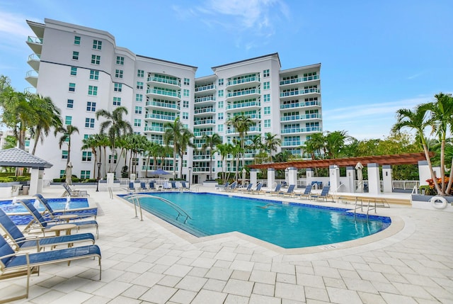 view of pool with a patio area